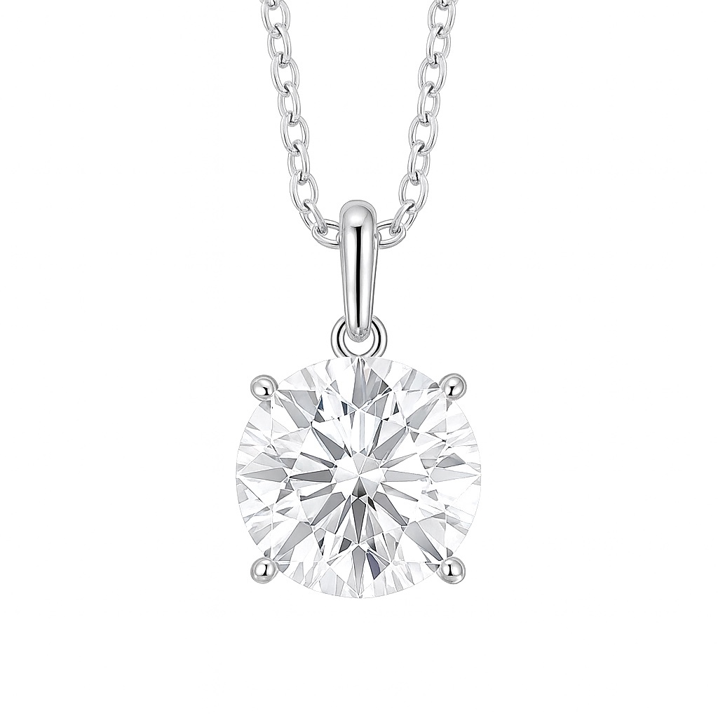 10k gold Pure Brilliance · 1ct Round Cut Lab Grown Diamond Necklace