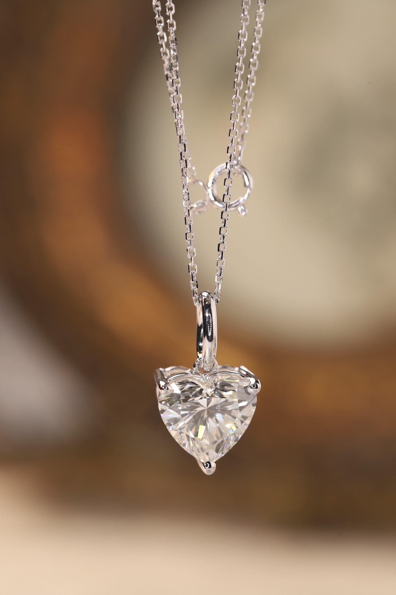 10k gold Heart of Love · 1ct Lab Grown Heart Cut Diamond 3-Prong Necklace