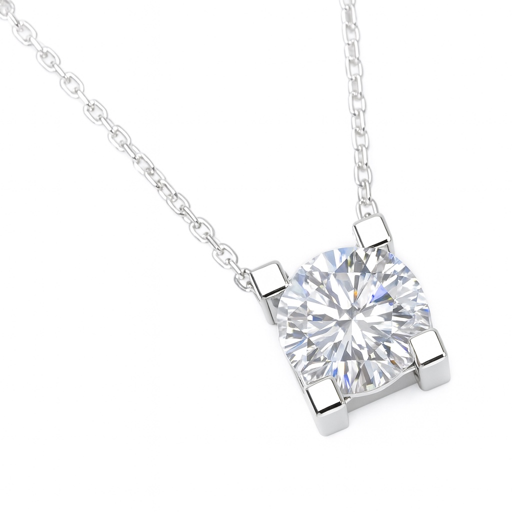 10K gold Modern Grace · 1ct Lab Grown Diamond Bull Head Necklace