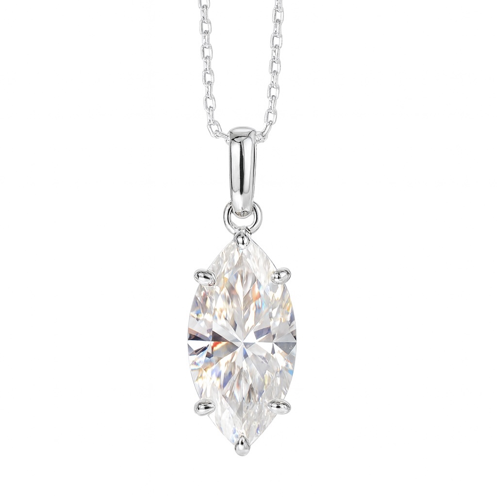 10k gold Radiant Allure · 2ct Marquise Cut Six-Prong Lab Grown Diamond Necklace