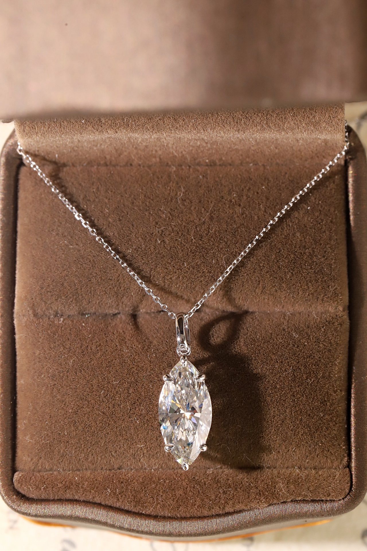 10k gold Radiant Allure · 2ct Marquise Cut Six-Prong Lab Grown Diamond Necklace