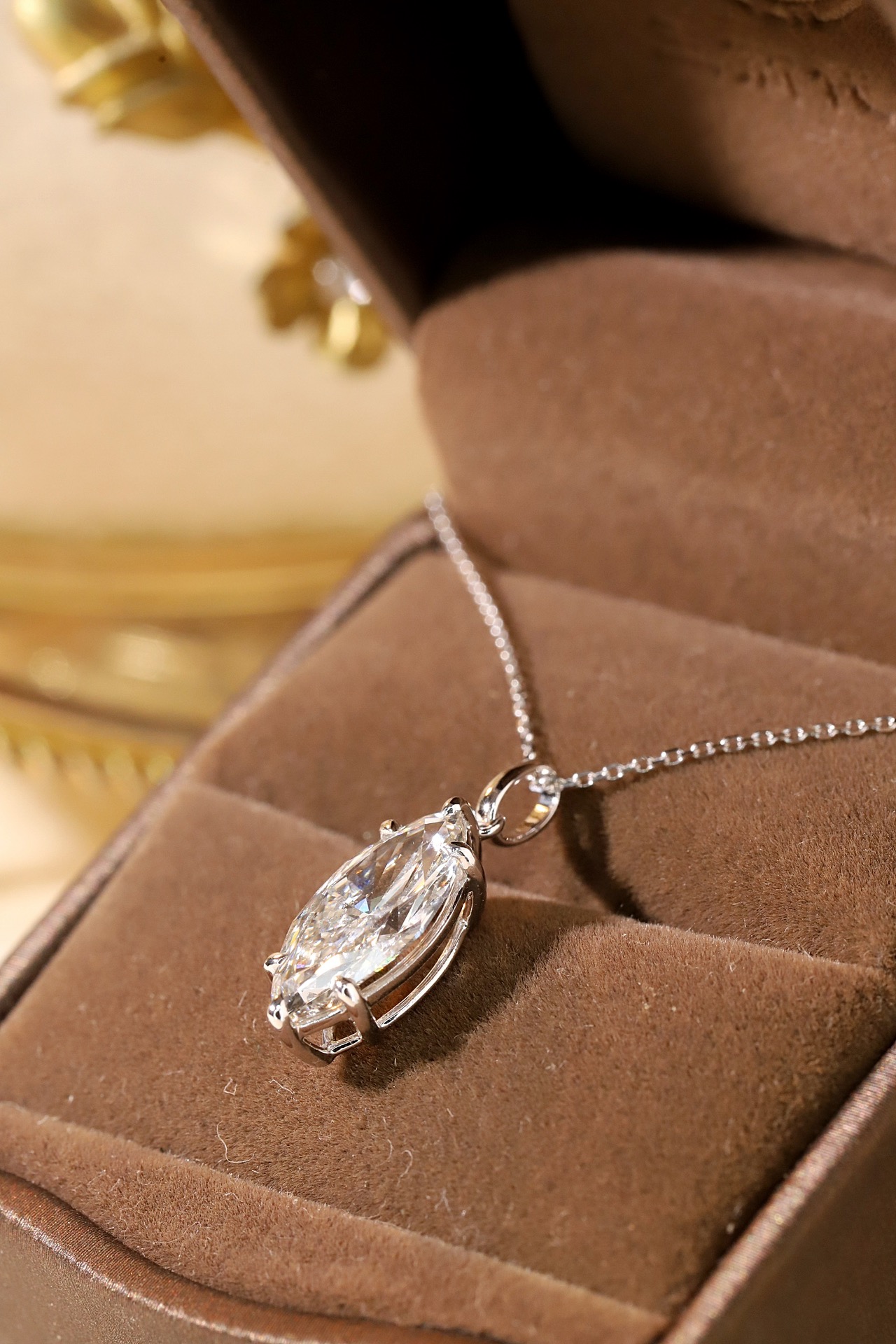 10k gold Radiant Allure · 2ct Marquise Cut Six-Prong Lab Grown Diamond Necklace