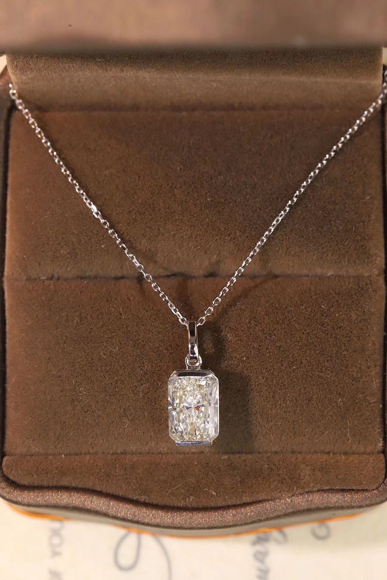 Modern Grace ·  Radiant Cut Lab Grown Diamond Pendant in 10K Gold