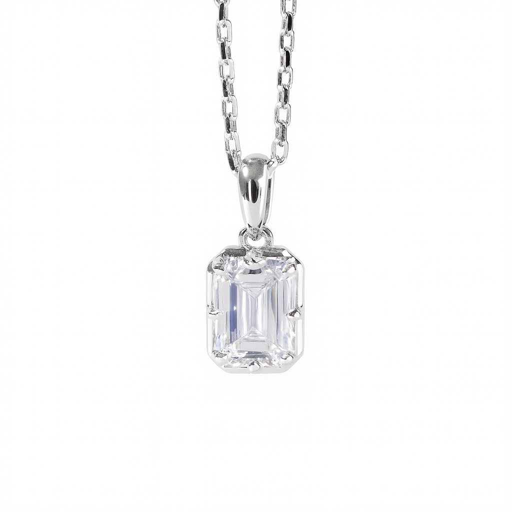 10K gold Shining Shining · Emerald Cut Lab Grown Diamond Necklace