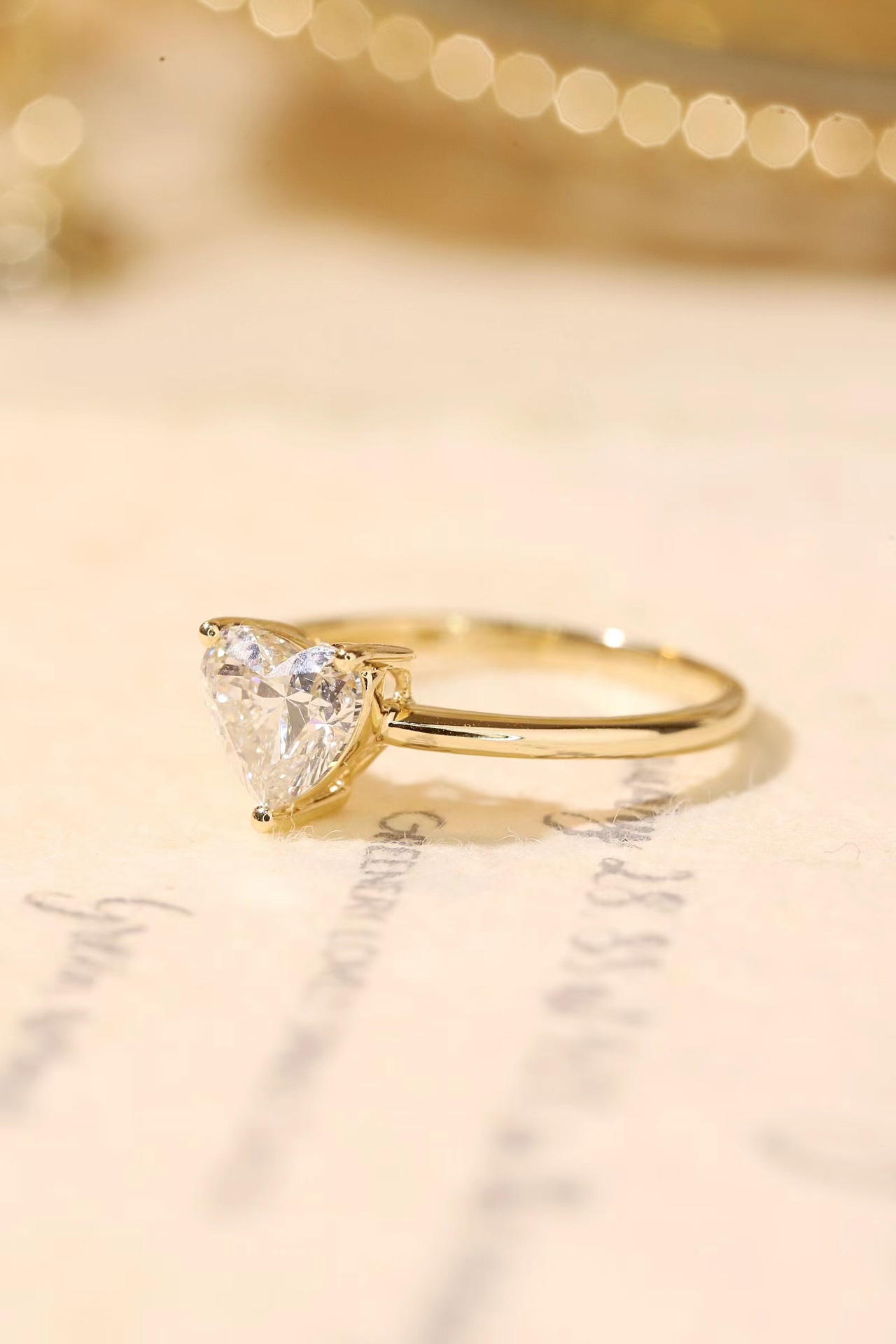 10K Gold Pure Heart · 1ct Heart Cut 3-Prong Set  Lab Grown Diamond Ring