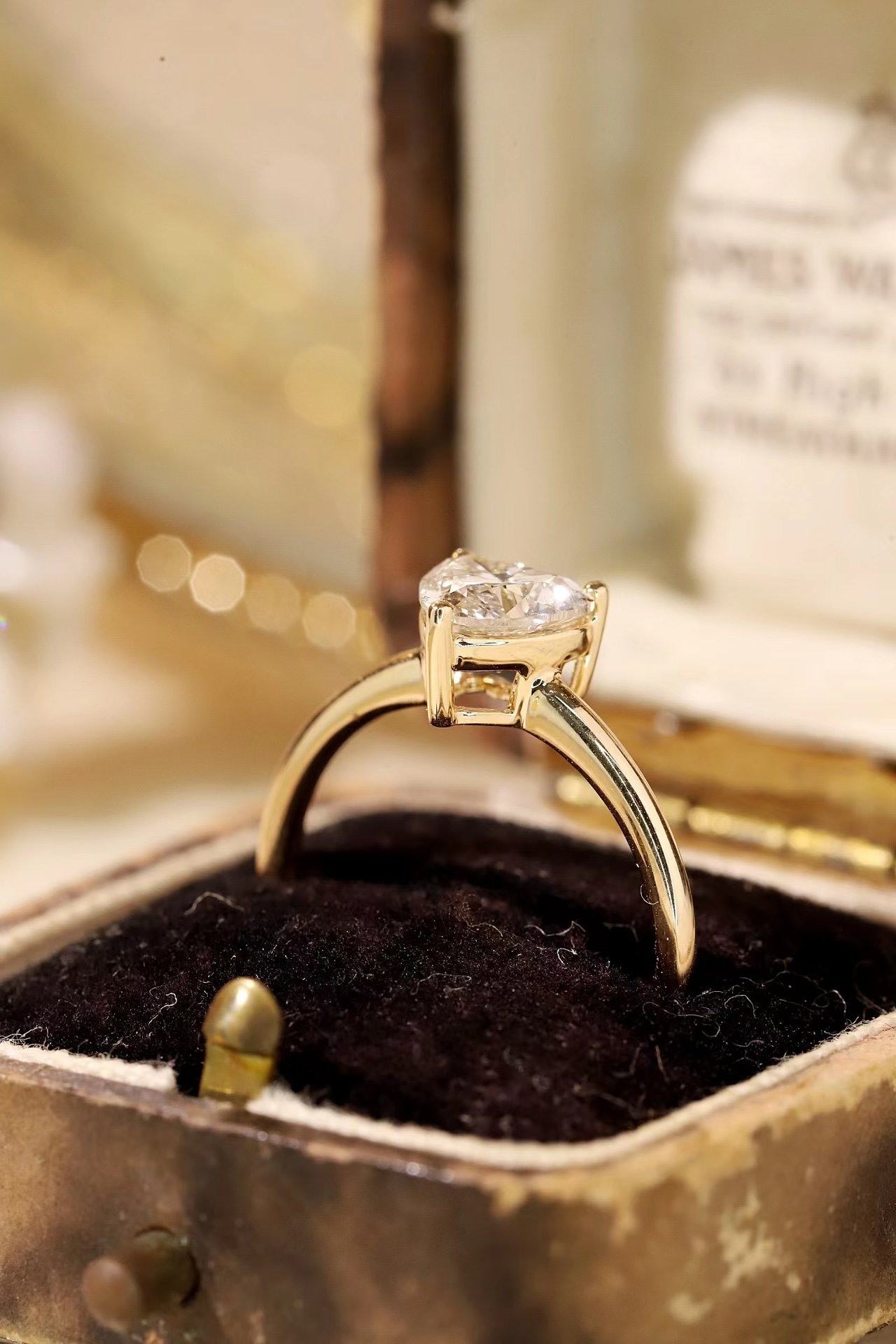 10K Gold Pure Heart · 1ct Heart Cut 3-Prong Set  Lab Grown Diamond Ring