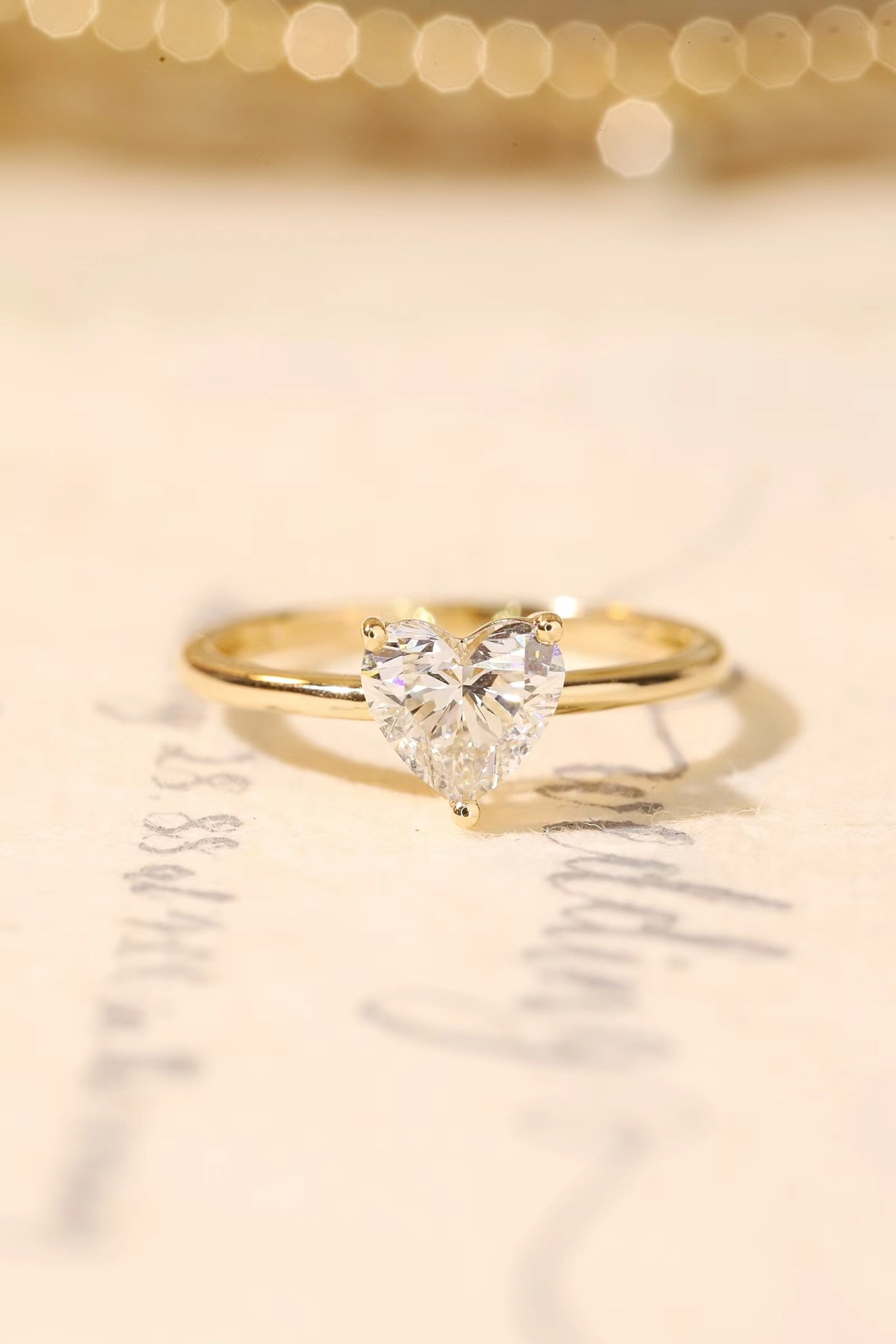 10K Gold Pure Heart · 1ct Heart Cut 3-Prong Set  Lab Grown Diamond Ring