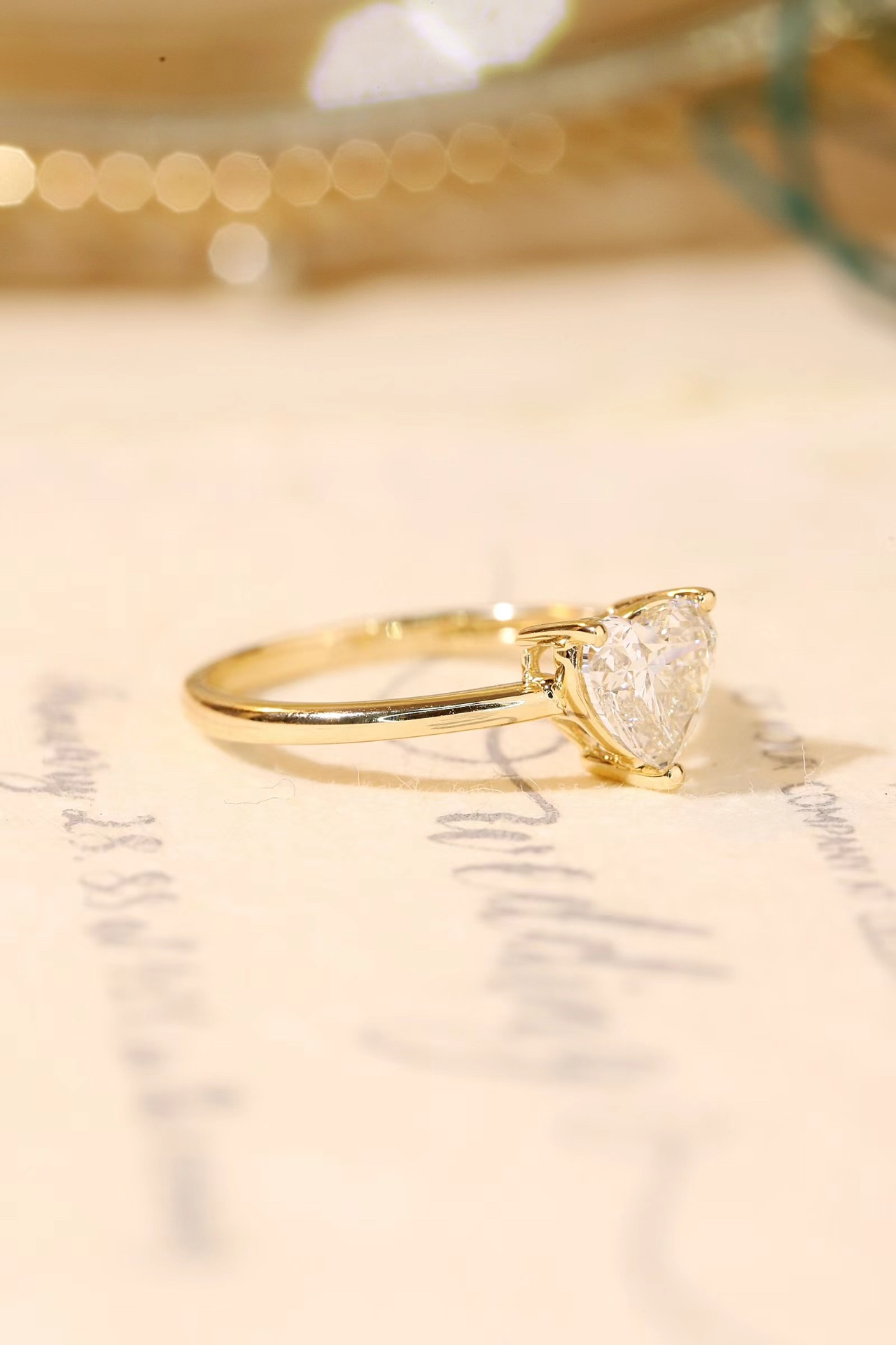 10K Gold Pure Heart · 1ct Heart Cut 3-Prong Set  Lab Grown Diamond Ring
