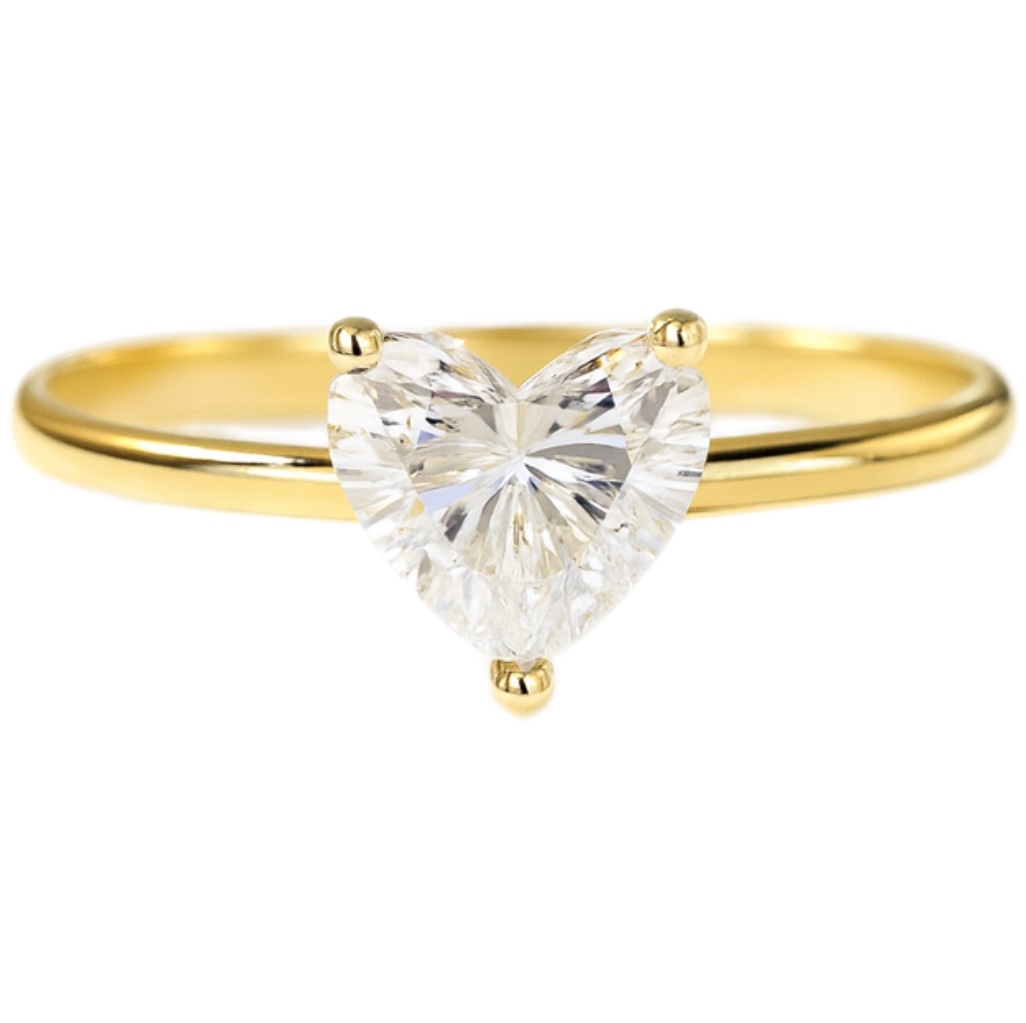 10K Gold Pure Heart · 1ct Heart Cut 3-Prong Set  Lab Grown Diamond Ring