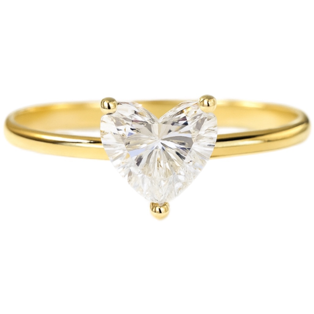 10K Gold Pure Heart · 1ct Heart Cut 3-Prong Set Lab Grown Diamond Ring