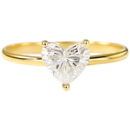 10K Gold Pure Heart · 1ct Heart Cut 3-Prong Set  Lab Grown Diamond Ring