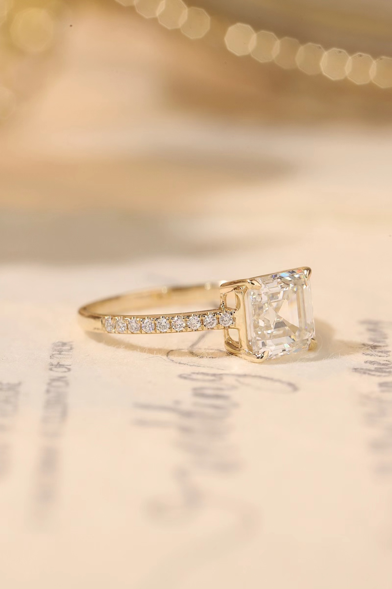 10K Gold 1ct Antique Engraved Floral Engagement Ring