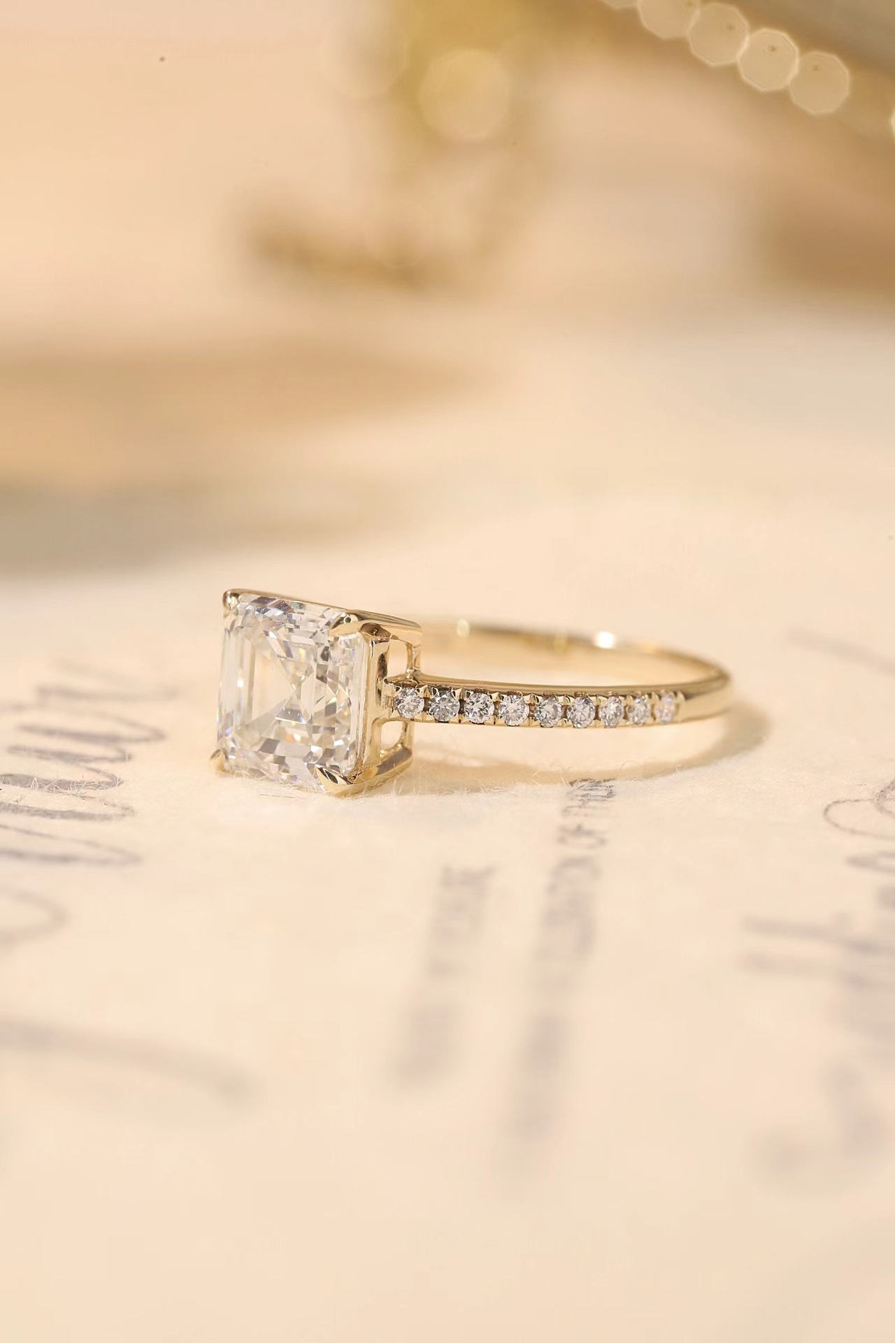 10K Gold 1ct Antique Engraved Floral Engagement Ring