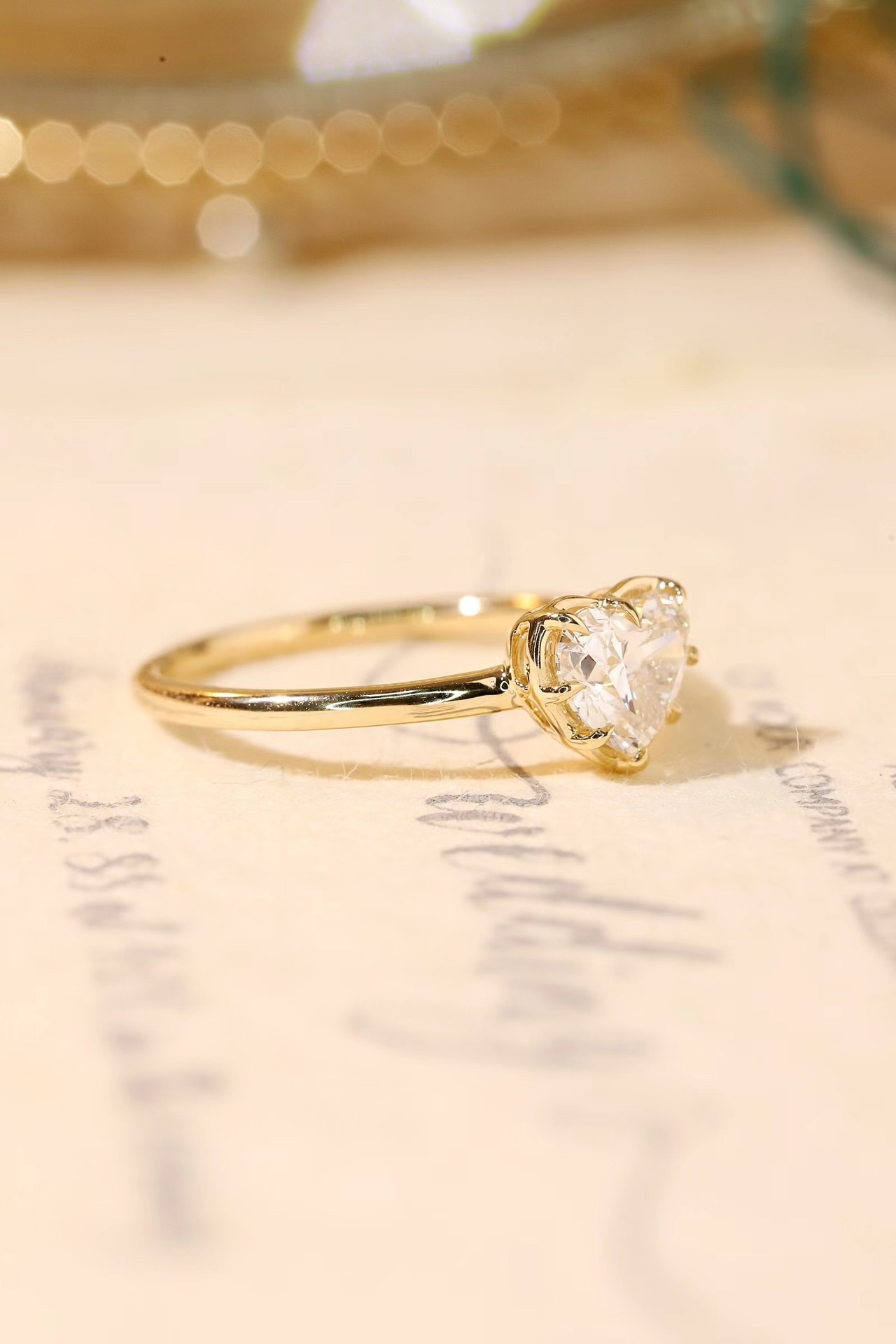 10K Gold Radiant Love · 1ct Heart Cut Lab Grown Diamond Ring
