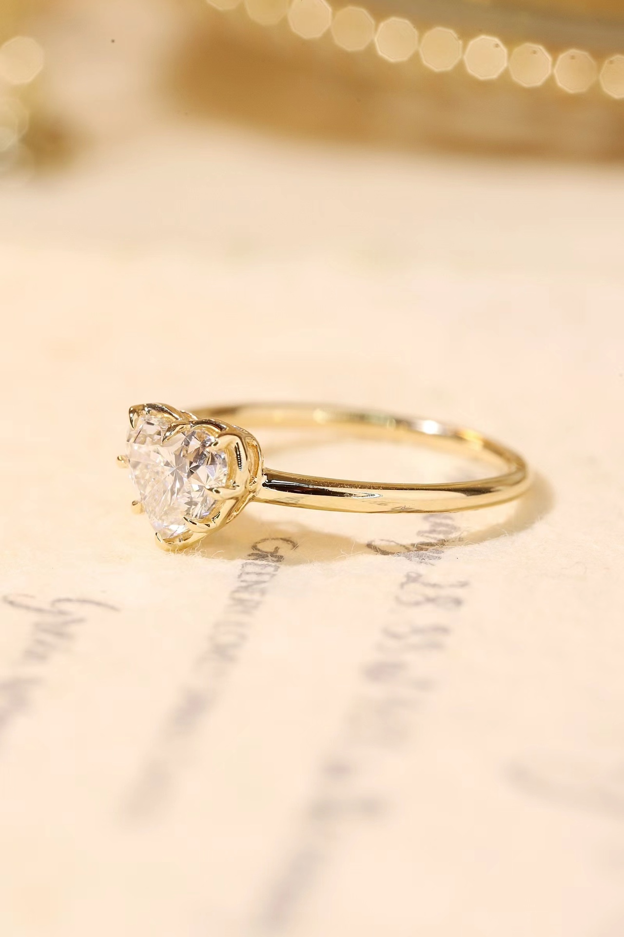 10K Gold Radiant Love · 1ct Heart Cut Lab Grown Diamond Ring