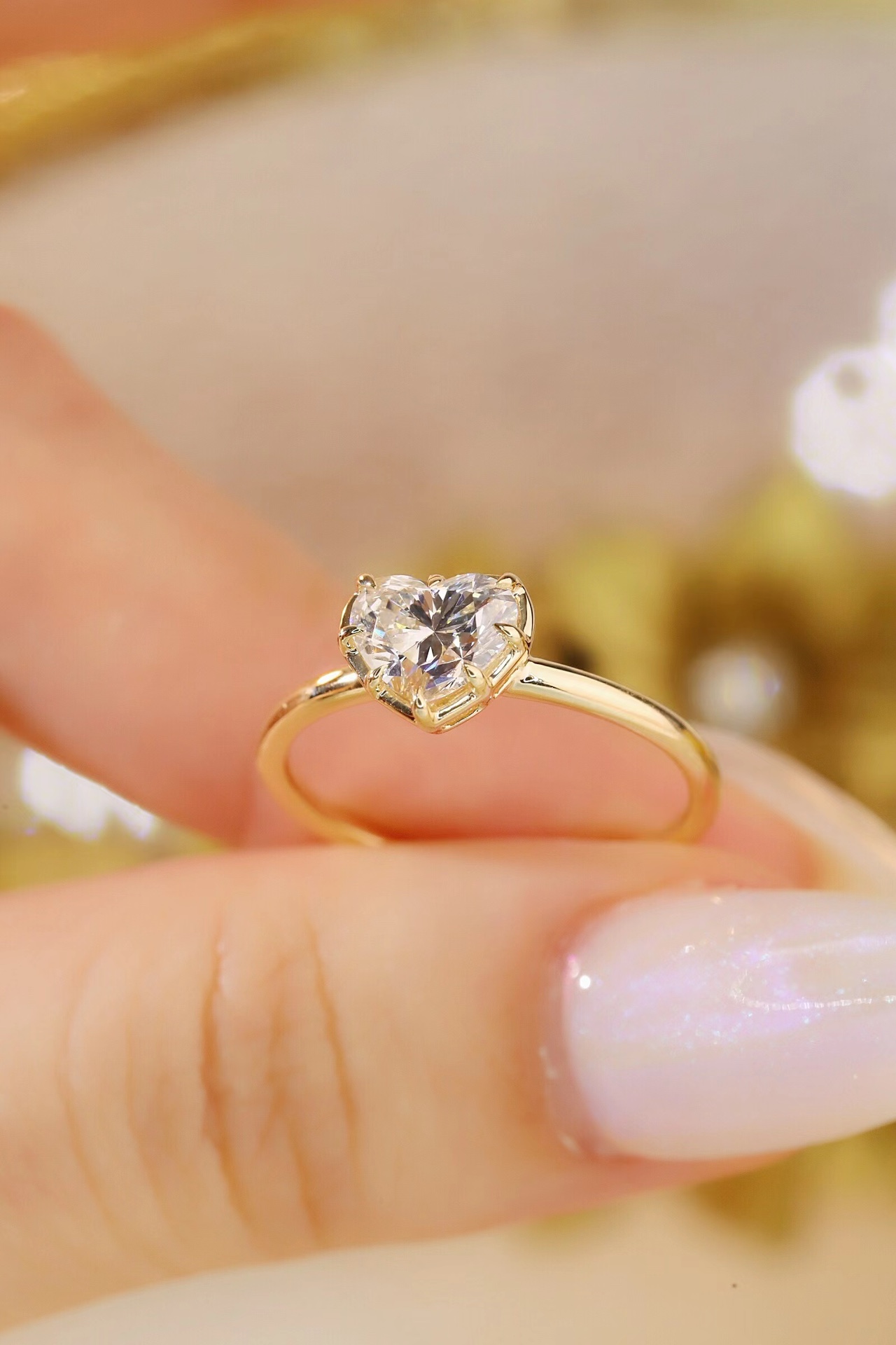 10K Gold Radiant Love · 1ct Heart Cut Lab Grown Diamond Ring
