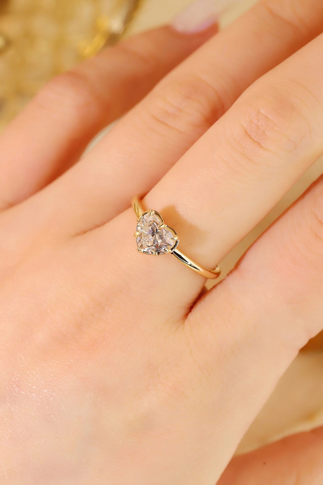 10K Gold Radiant Love · 1ct Heart Cut Lab Grown Diamond Ring