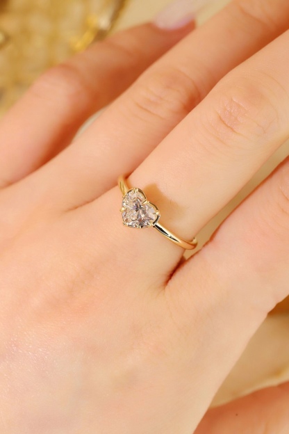 10K Gold Radiant Love · 1ct Heart Cut Lab Grown Diamond Ring