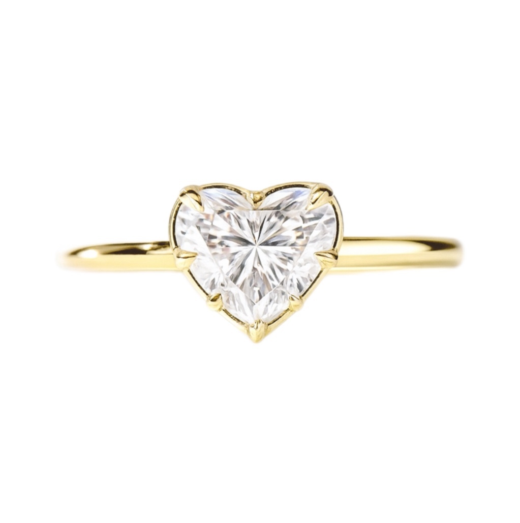 10K Gold Pure Heart · 1ct Heart Cut 3-Prong Set Lab Grown Diamond Ring
