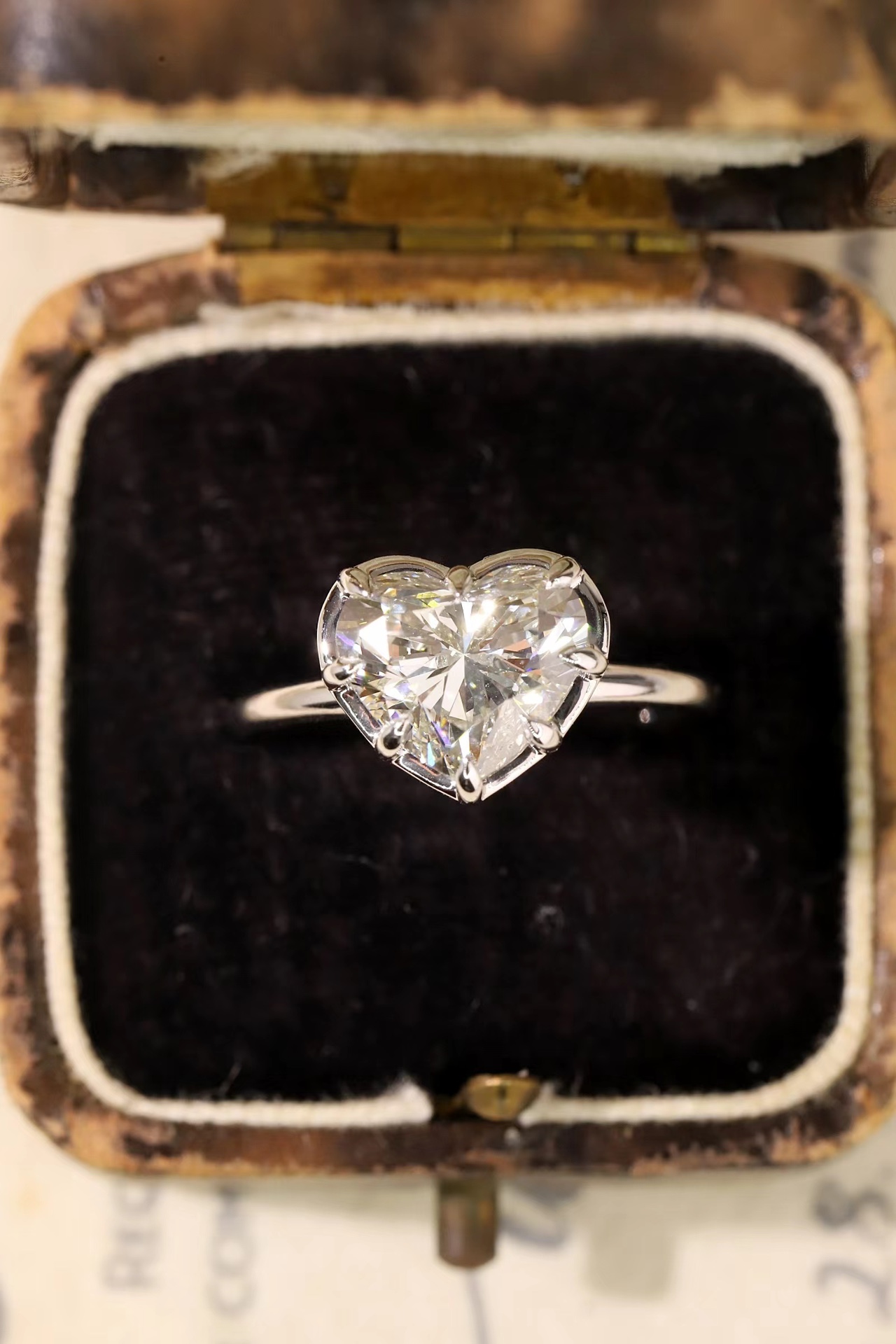 10K Gold Pure Love · 8-Prong Heart Cut 3ct Lab Grown Diamond Ring