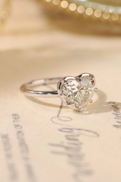 10K Gold Pure Love · 8-Prong Heart Cut 3ct Lab Grown Diamond Ring