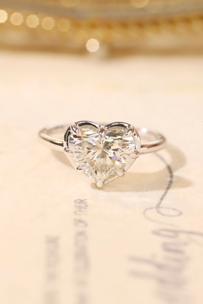 10K Gold Pure Love · 8-Prong Heart Cut 3ct Lab Grown Diamond Ring