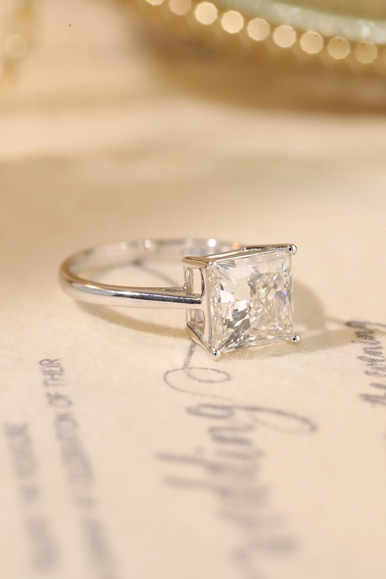 Lab Grown Princess Cut Ring | 10K Gold D-E Color, IGI Certified for Engagement & Daily Wear