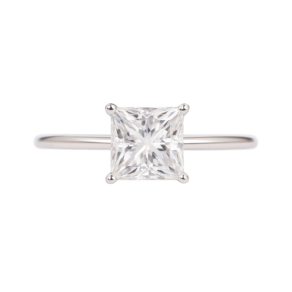 3 Carat Lab-Grown Princess Cut Diamond Ring, 10K Gold 4-Prong Band, Premium Anniversary Ring for Womeng