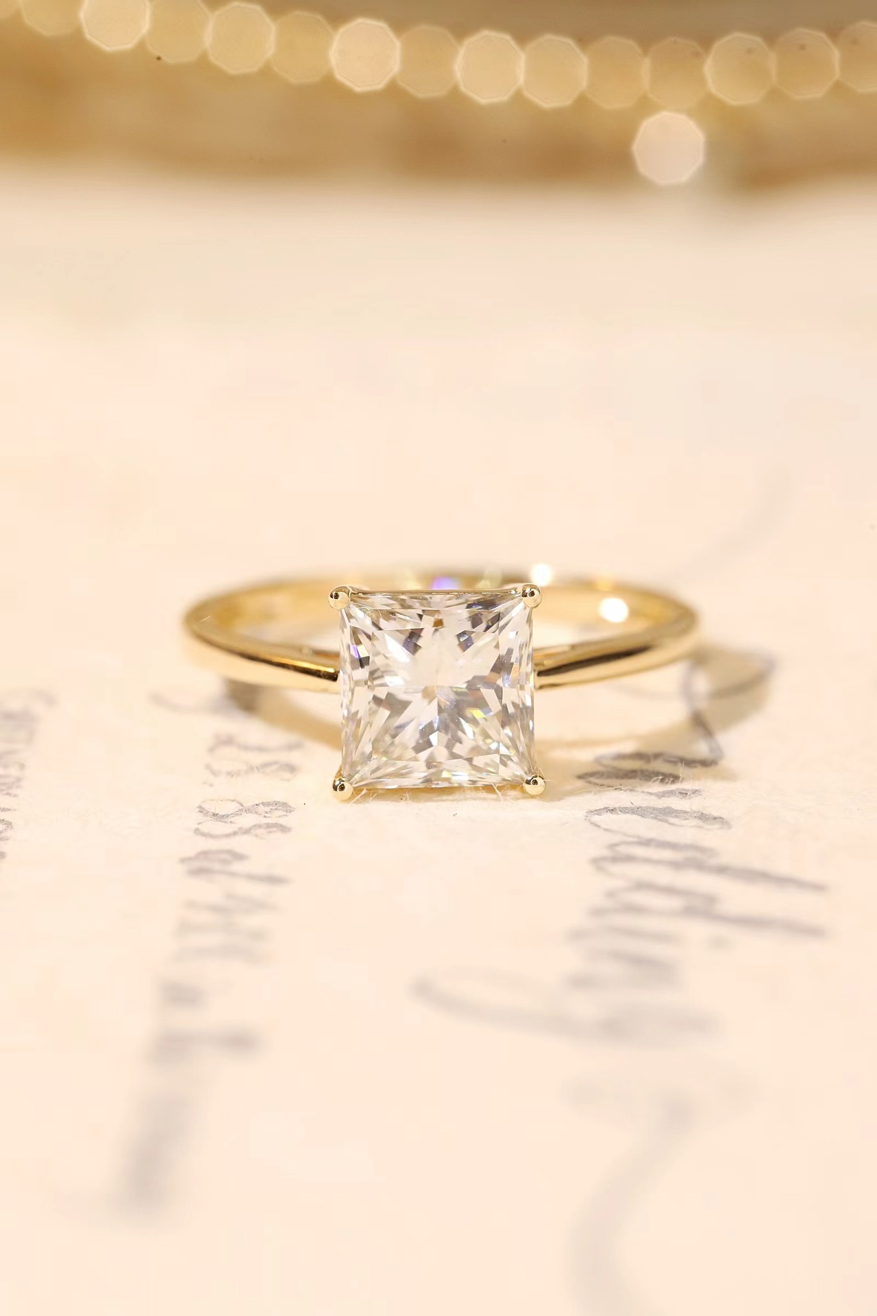 Lab Grown Princess Cut Ring | 10K Gold D-E Color, IGI Certified for Engagement & Daily Wear