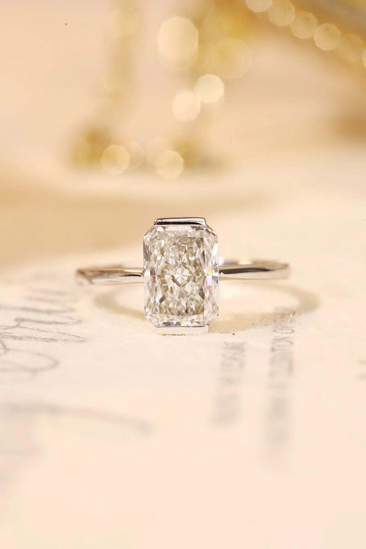 Women’s 10K Gold Engagement Ring - 2.00ct Lab Grown Radiant Diamond Channel Setting Style