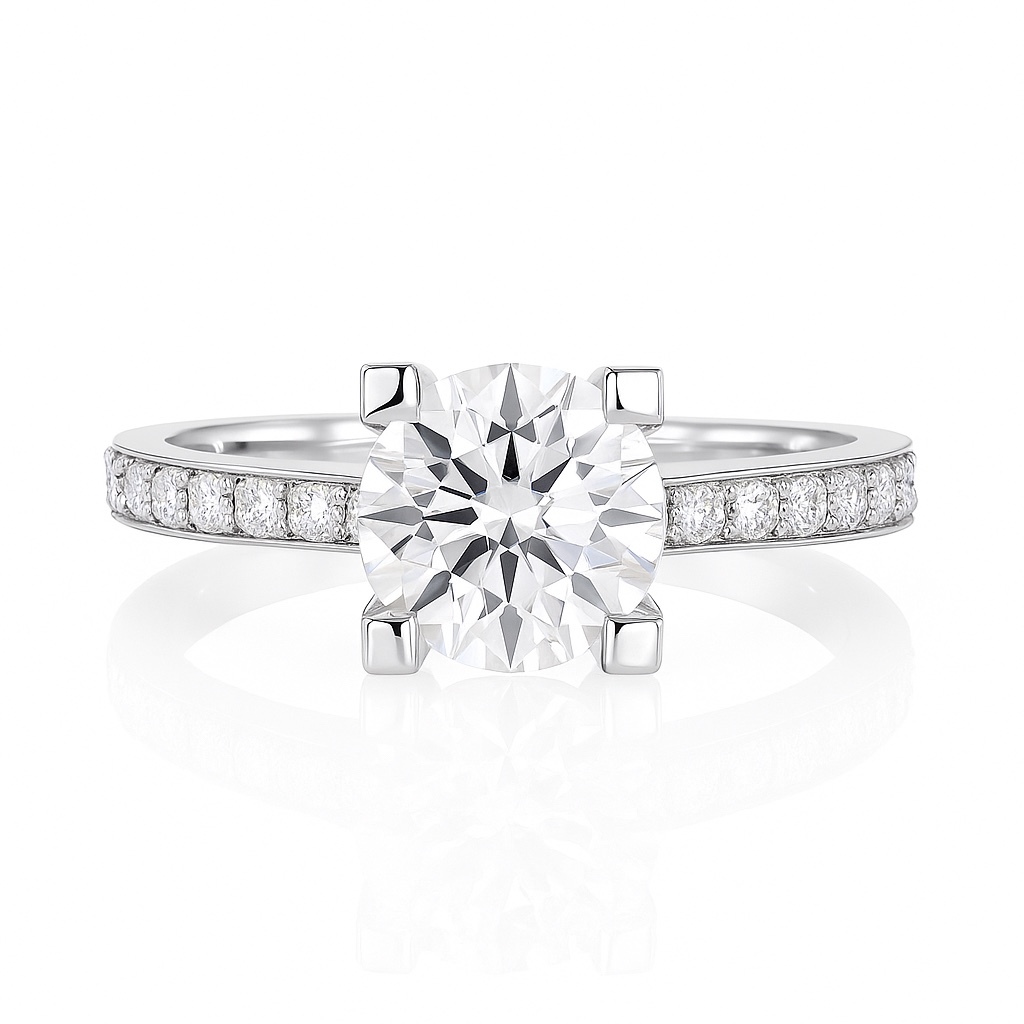 Halo Elegance · 2ct Lab Grown Diamond Ring with 0.20ct Accent Halo