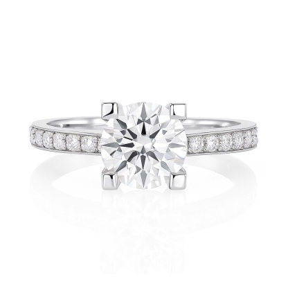 10K Gold Lab Grown Round Diamond Bull Head Ring - 2.00ct Center + 0.15ct Side Diamonds for Women