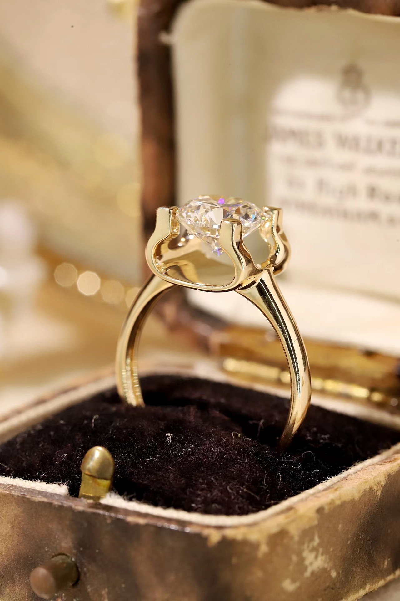 1.00 Carat Lab Created Diamond Bull Head Ring | 10K Gold Classic Wedding Jewelry