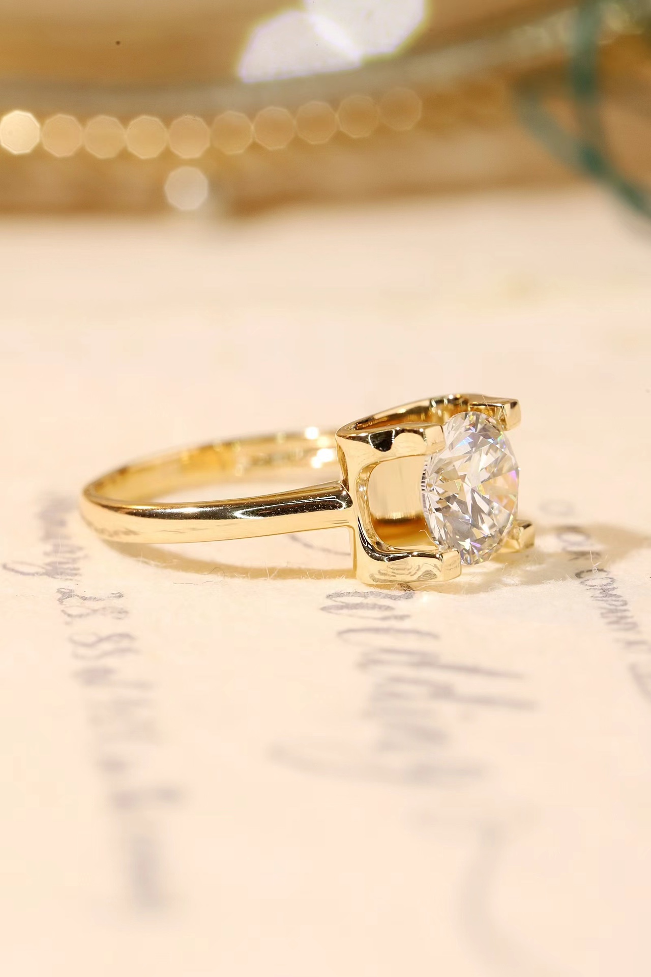 1.00 Carat Lab Created Diamond Bull Head Ring | 10K Gold Classic Wedding Jewelry