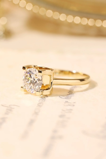1.00 Carat Lab Created Diamond Bull Head Ring | 10K Gold Classic Wedding Jewelry
