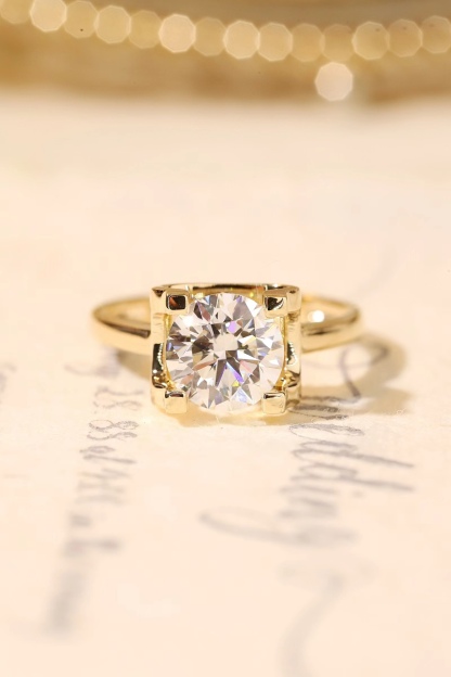 1.00 Carat Lab Created Diamond Bull Head Ring | 10K Gold Classic Wedding Jewelry