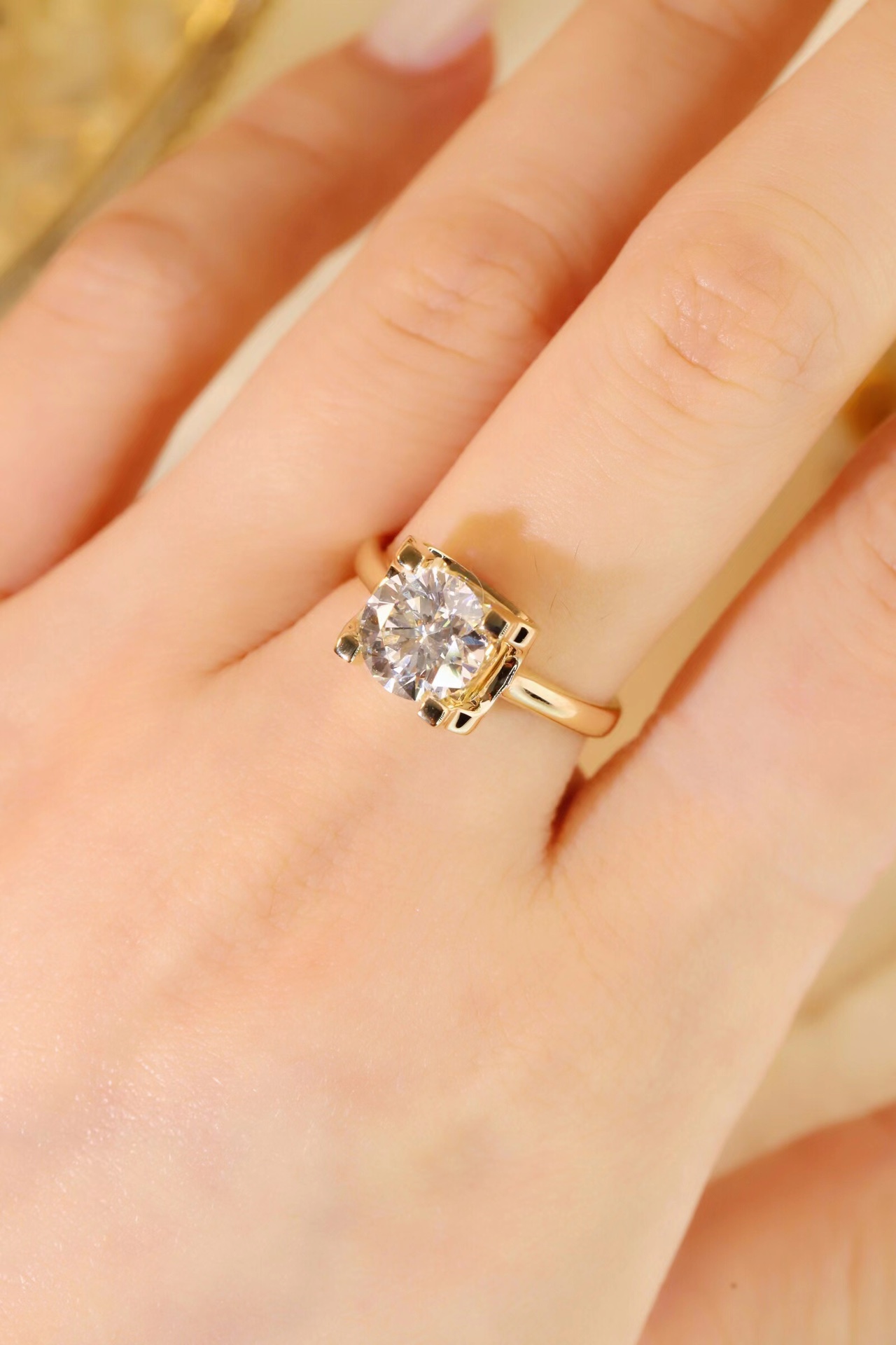 1.00 Carat Lab Created Diamond Bull Head Ring | 10K Gold Classic Wedding Jewelry