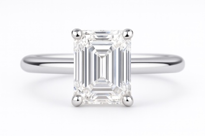 Sweet & Chic 1CT Lab Diamond Emerald Cut 4-Prong Ring, 10K Gold Romantic Jewelry
