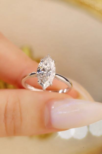 10K Gold Classic Marquise · 2ct Lab Grown Marquise Cut Diamond Six-Prong Ring
