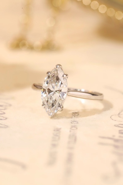 10K Gold Classic Marquise · 2ct Lab Grown Marquise Cut Diamond Six-Prong Ring