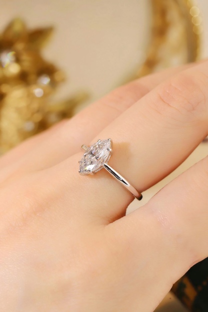 10K Gold Graceful Sparkle · 1ct Marquise Cut Six-Prong Diamond Ring