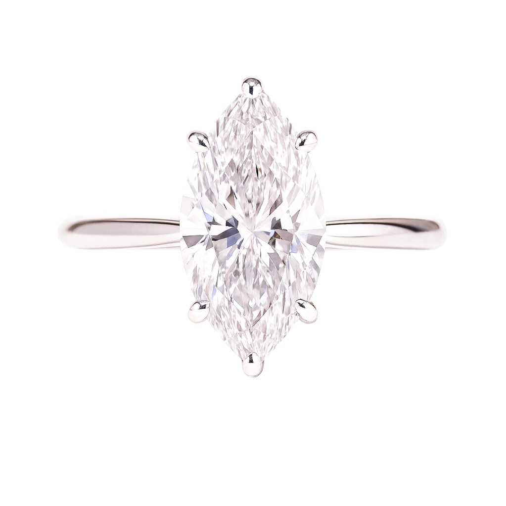 10K Gold Graceful Sparkle · 1ct Marquise Cut Six-Prong Diamond Ring