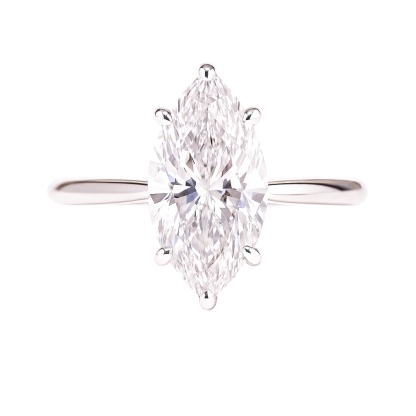 10K Gold Graceful Sparkle · 1ct Marquise Cut Six-Prong Diamond Ring