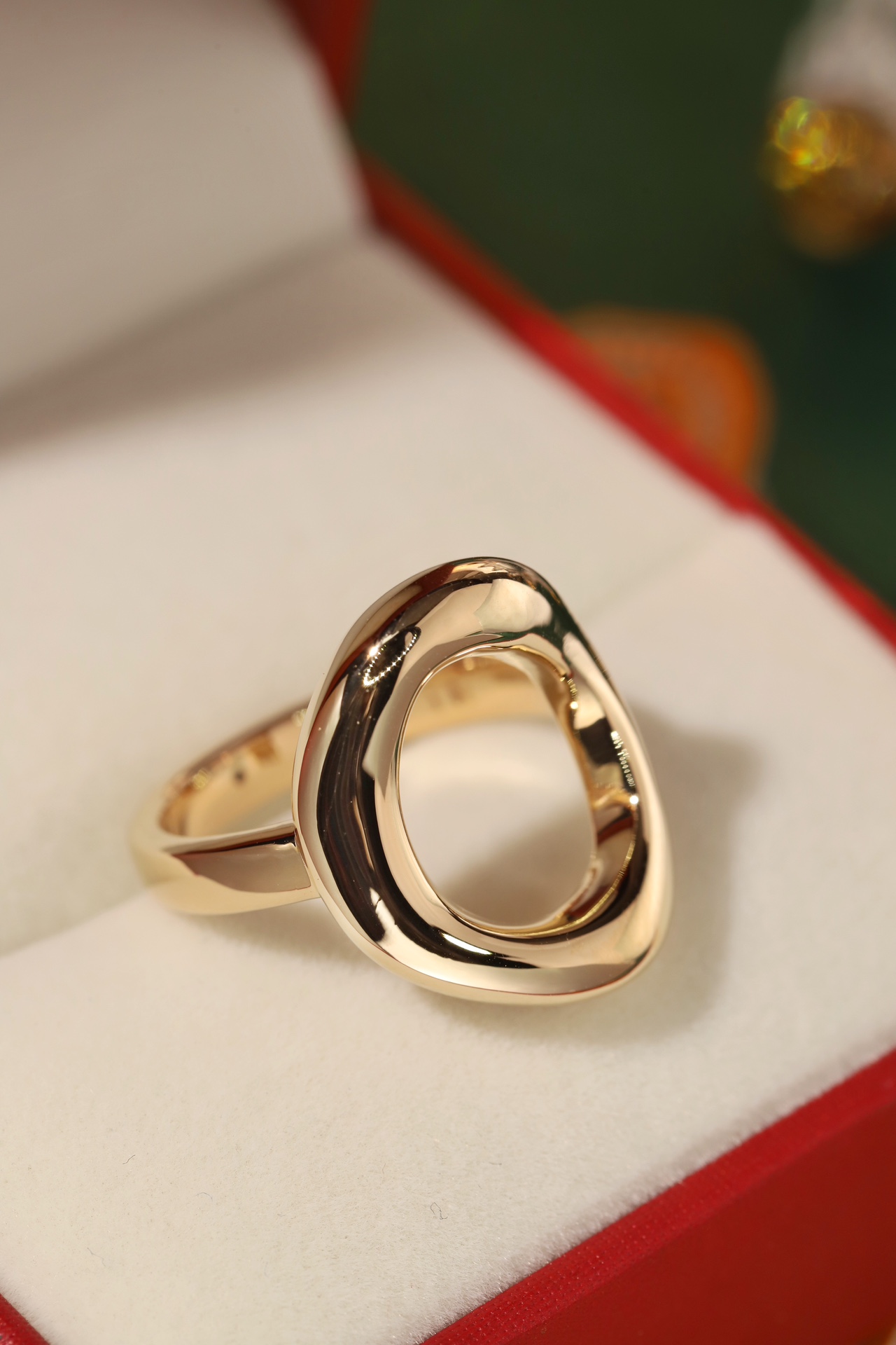 18K gold 3D hard gold environmentally friendly electroplated hollow plain gold ring