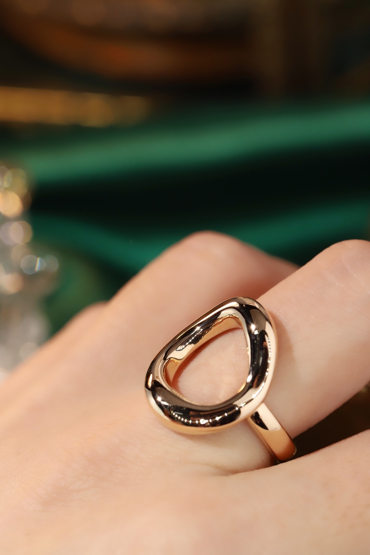 18K gold 3D hard gold environmentally friendly electroplated hollow plain gold ring