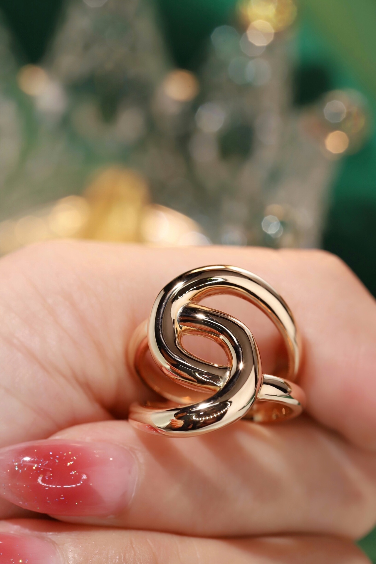 18K gold 3D hard gold environmentally friendly electroplated hollow plain gold ring