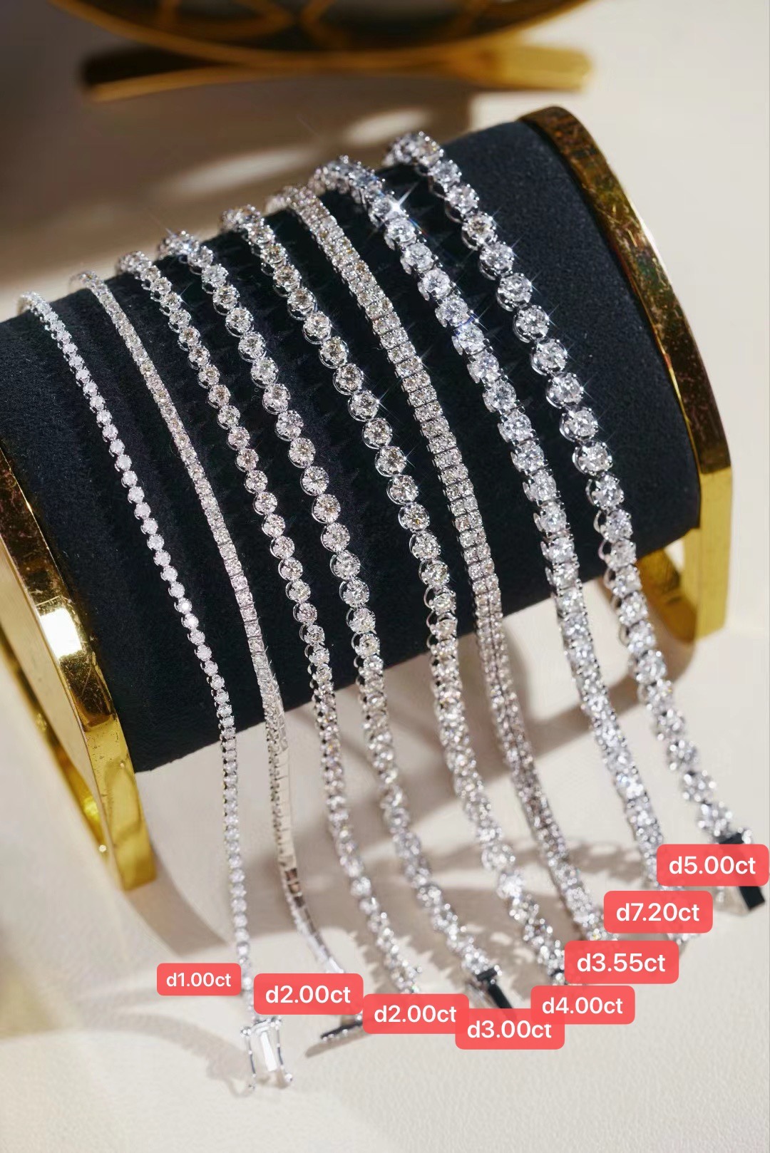 18k Gold Diamond Bracelet Set with 5 ct of Diamonds – Tennis Bracelet