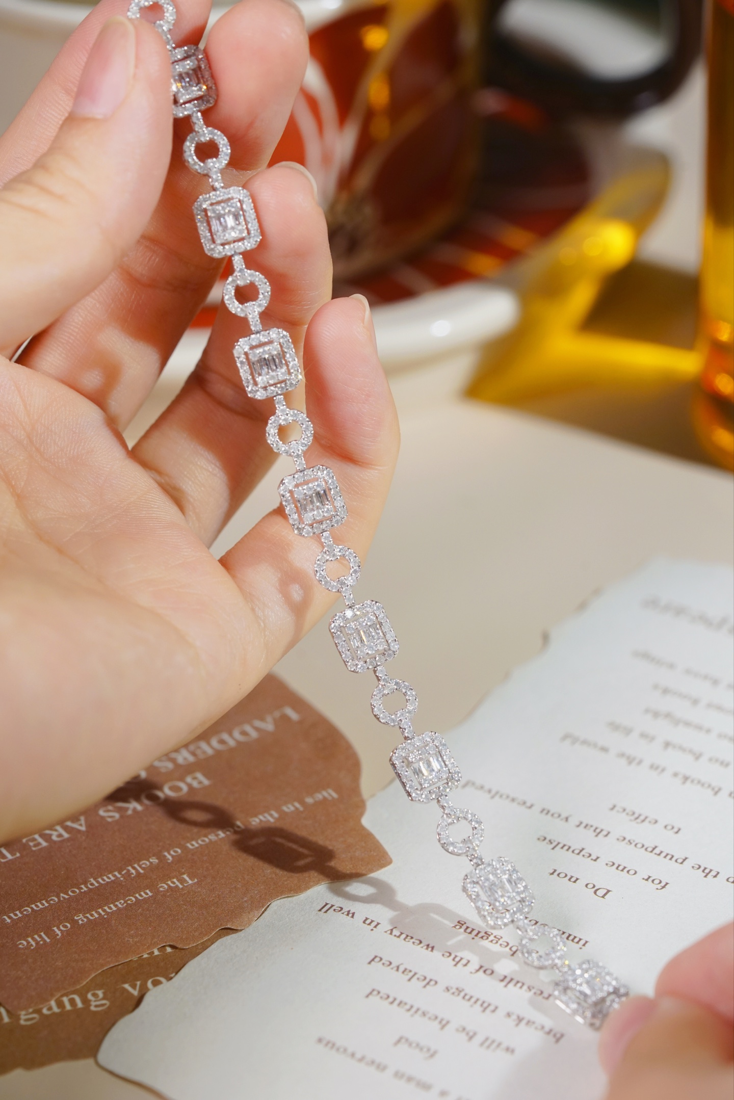 18-karat gold bracelet featuring a natural diamond of 3.50 carats, set in a Tapered Baguette style.