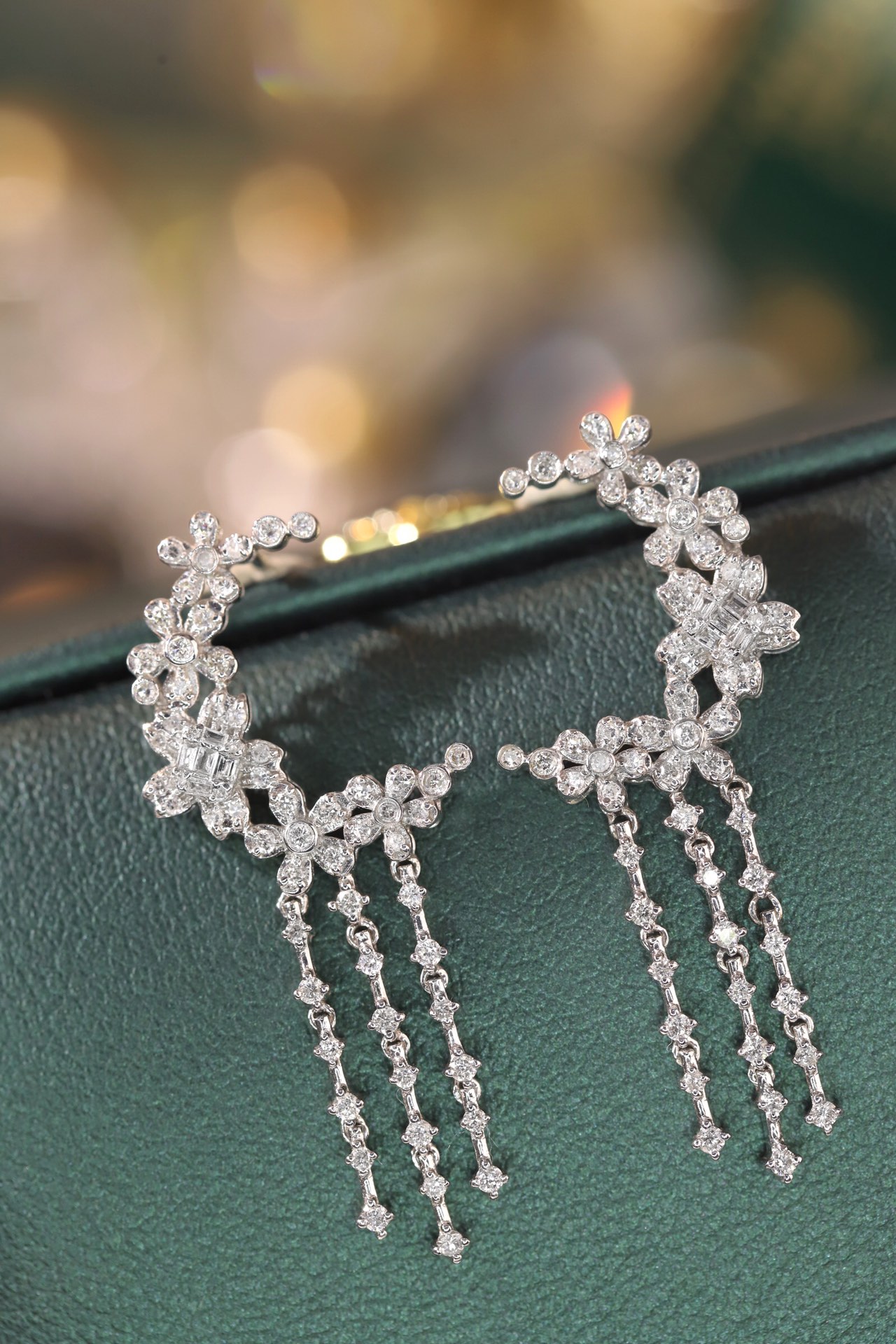 18K Gold Natural Diamond Stud Earrings | Cluster-Set 0.70CT Diamonds