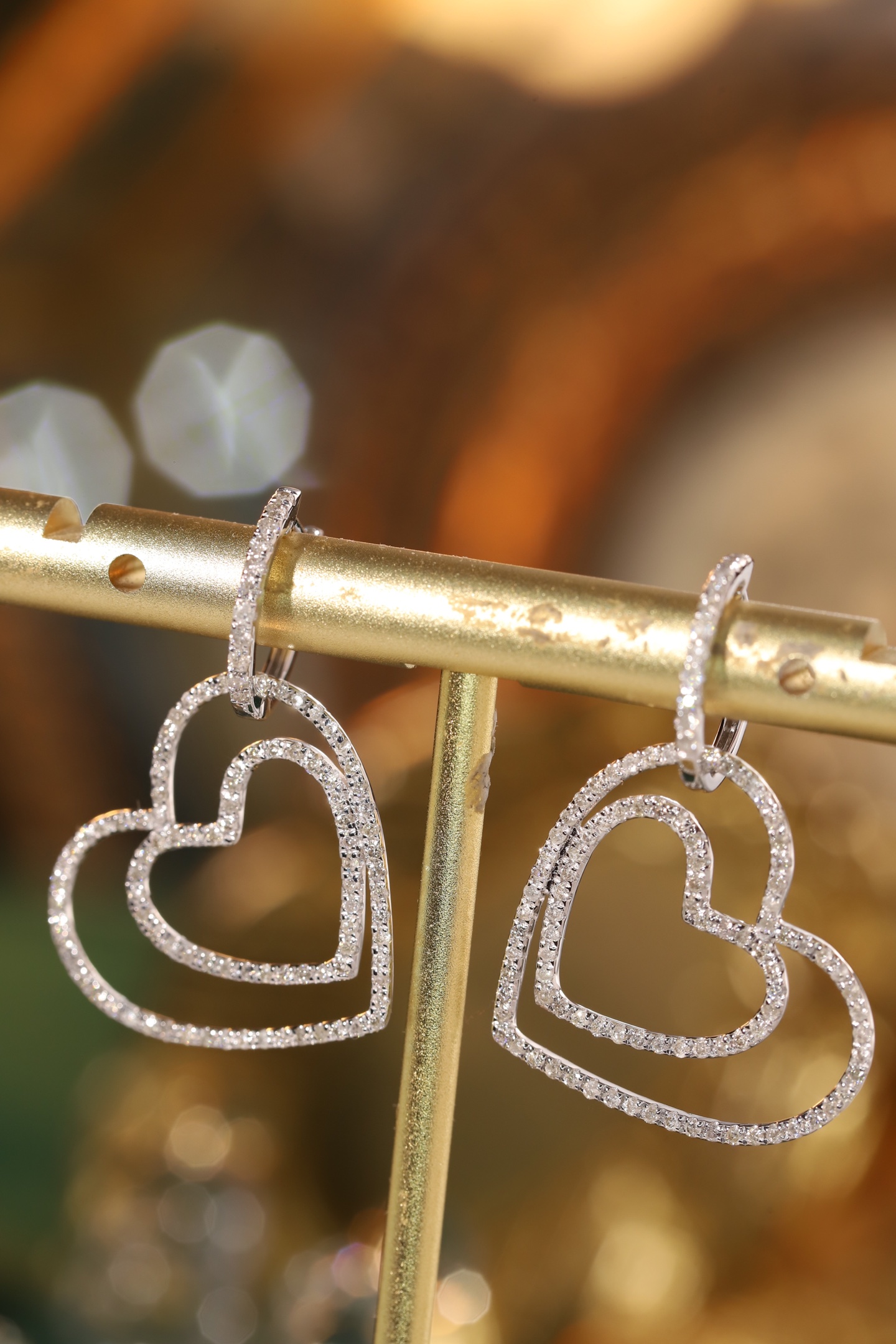 18K Gold Natural Diamond Stud Earrings | Cluster-Set 0.80CT Diamonds love